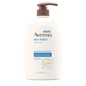 Transform Your Shower Routine with Aveeno Skin Relief: Fragrance-Free, Triple Oat Formula Body Wash - Soothes Itchy, Dry Skin, Leaves You Moisturized & Refreshed! Sulfate-Free, 33 fl. oz